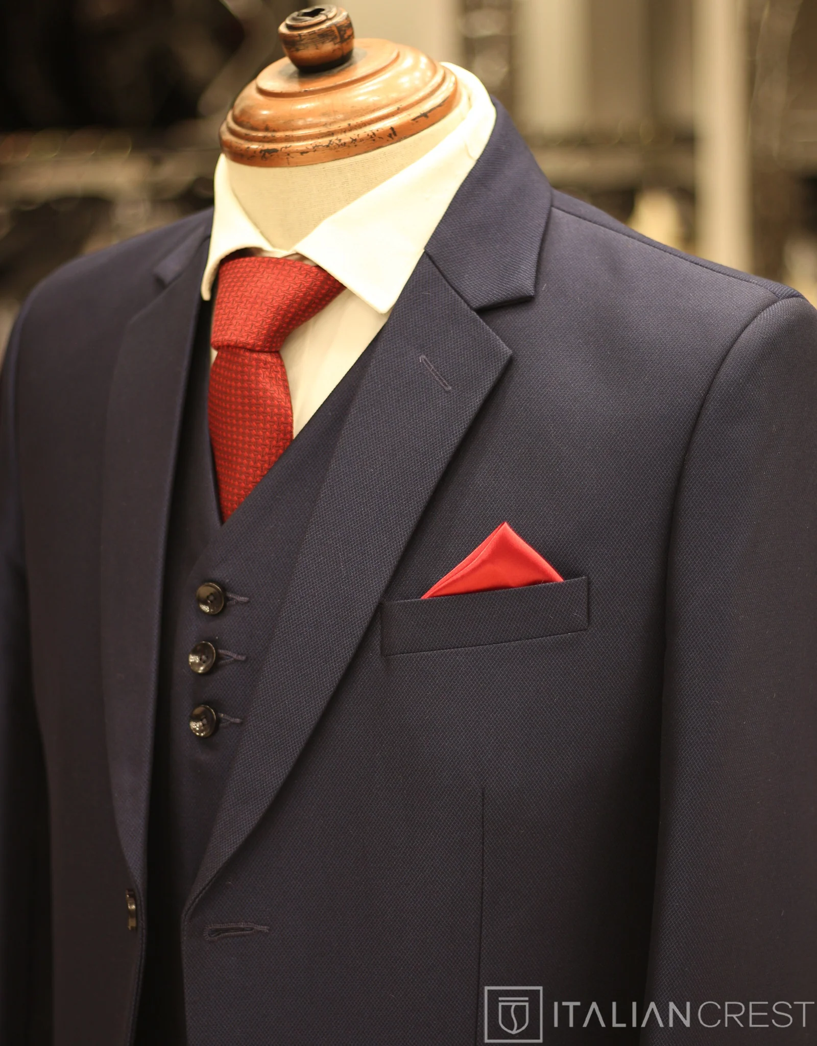 Blue 3-Piece Notch Lapel Suit - Image 2
