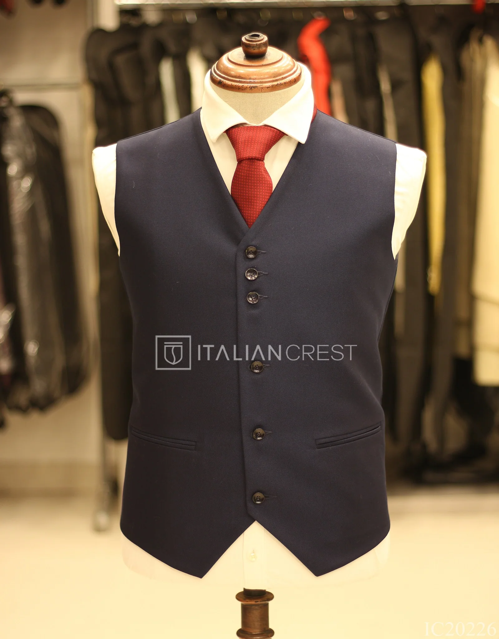 Blue 3-Piece Notch Lapel Suit - Image 4