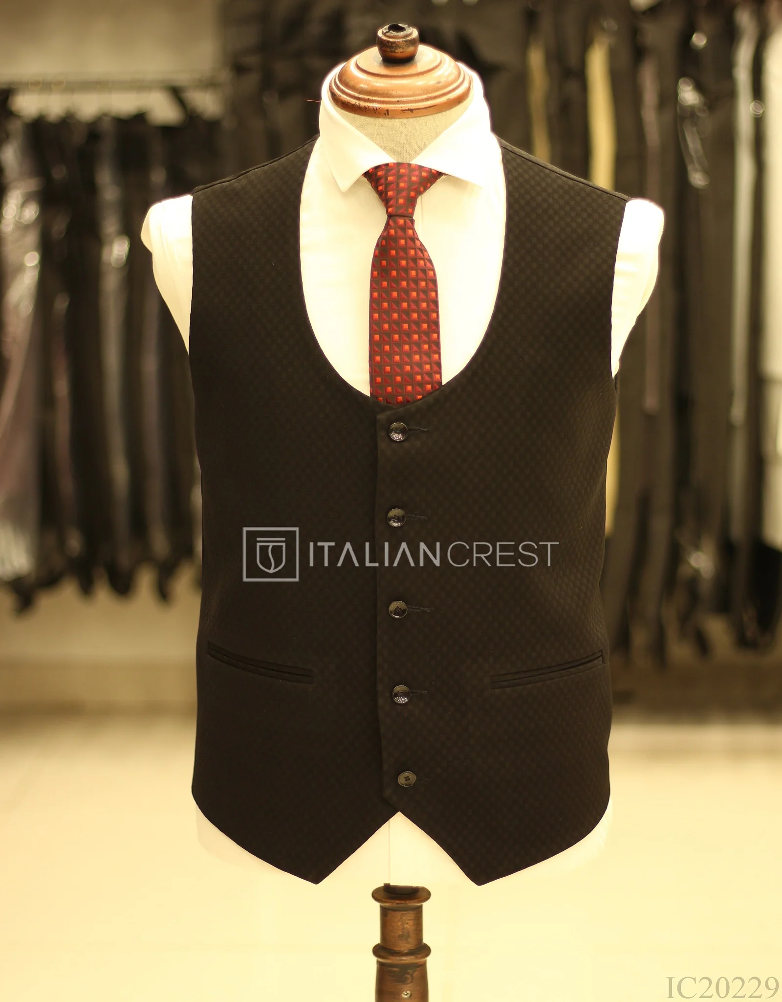 Black 3-Piece Notch Lapel Suit - Image 2