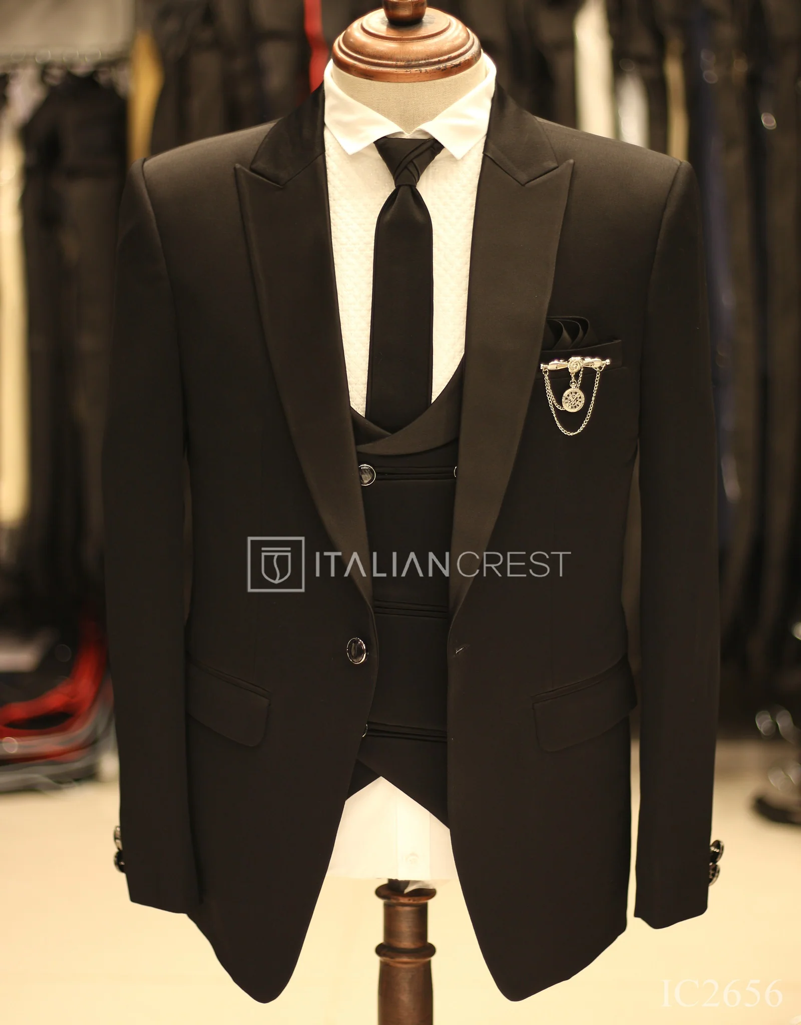 Black 5pc Wedding Suit - Image 2