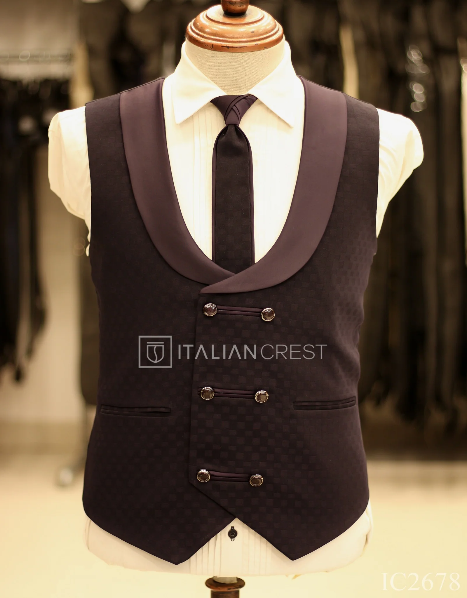 Dark Purple 5pc Wedding Suit - Image 2