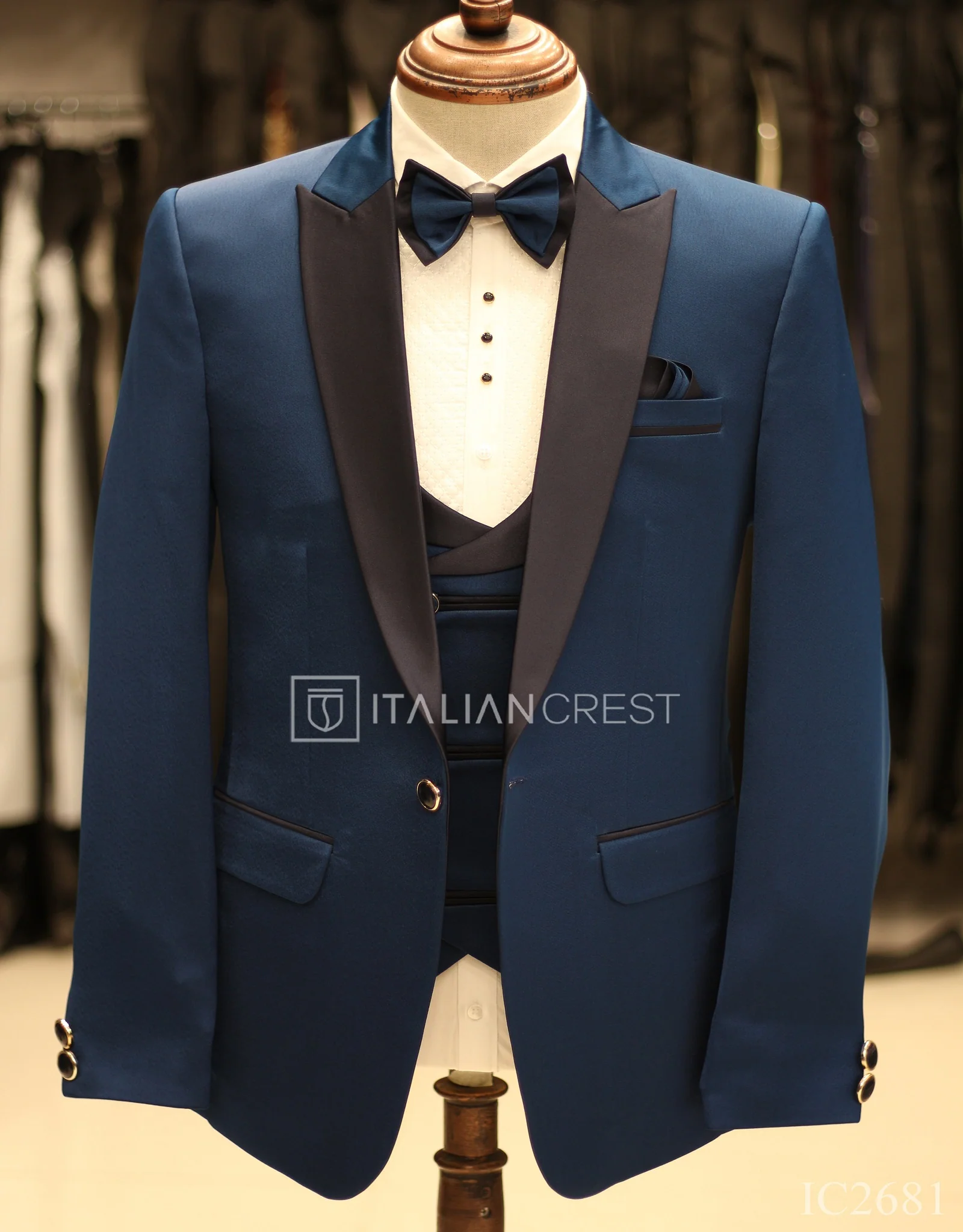 Blue 5pc Wedding Suit - Image 3