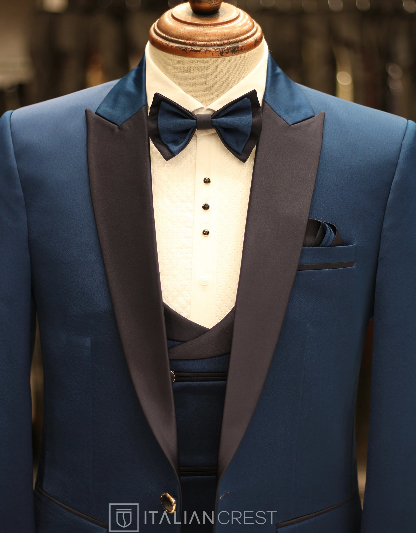 Blue 5pc Wedding Suit - Image 4
