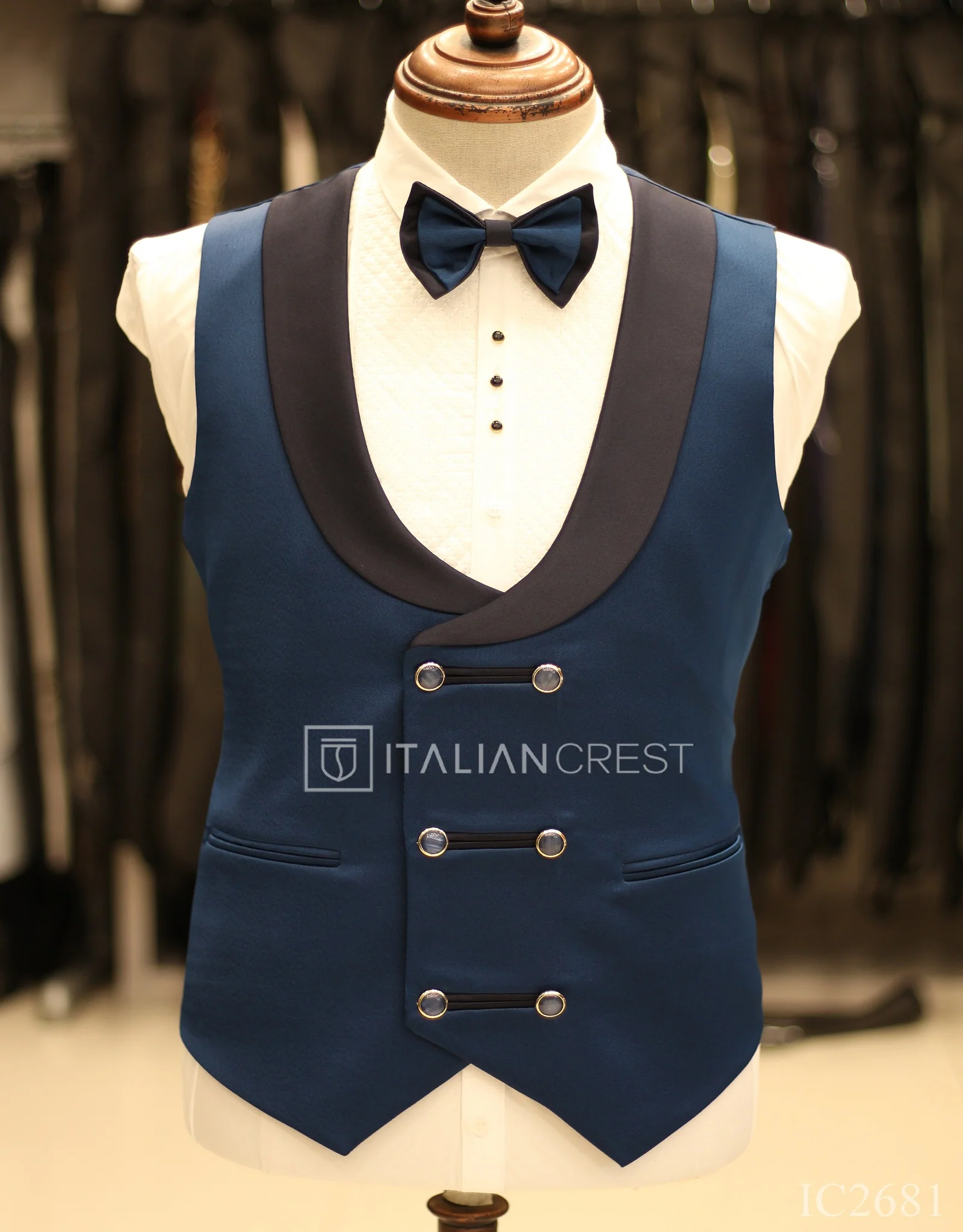 Blue 5pc Wedding Suit - Image 2