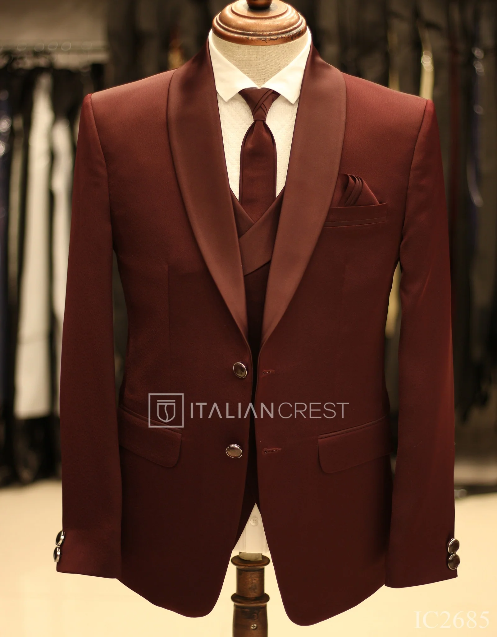 Maroon 5pc Wedding Suit - Image 10