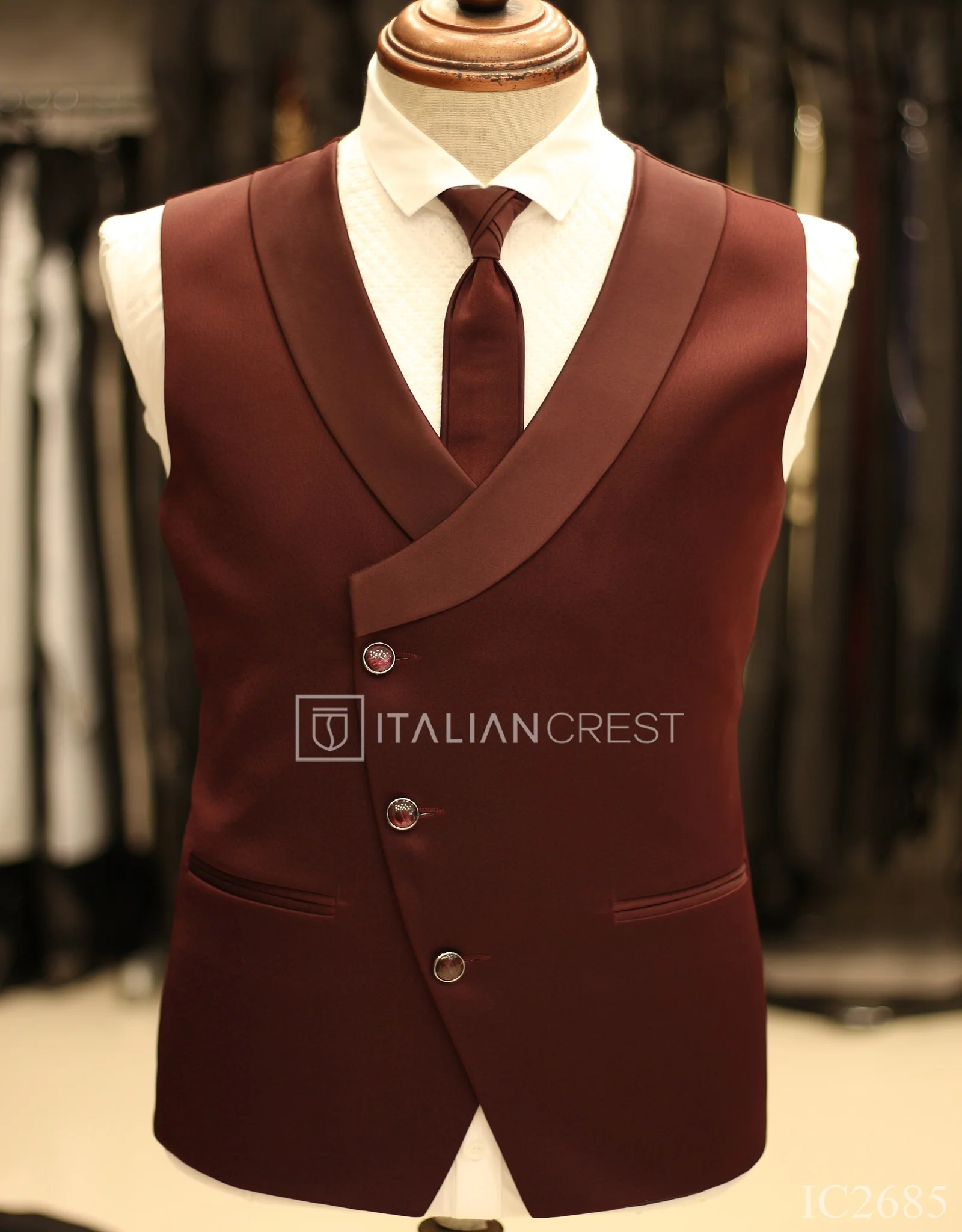 Maroon 5pc Wedding Suit - Image 3