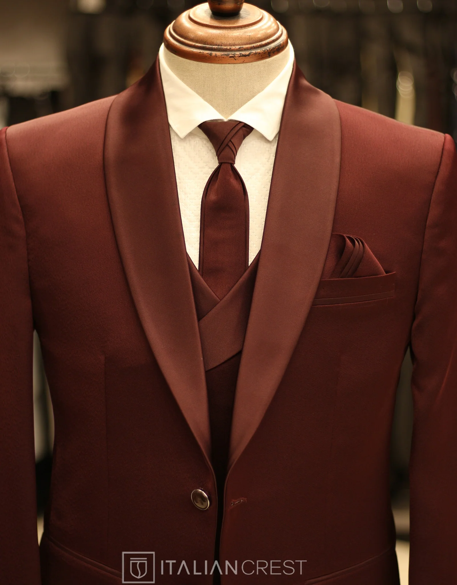 Maroon 5pc Wedding Suit - Image 9