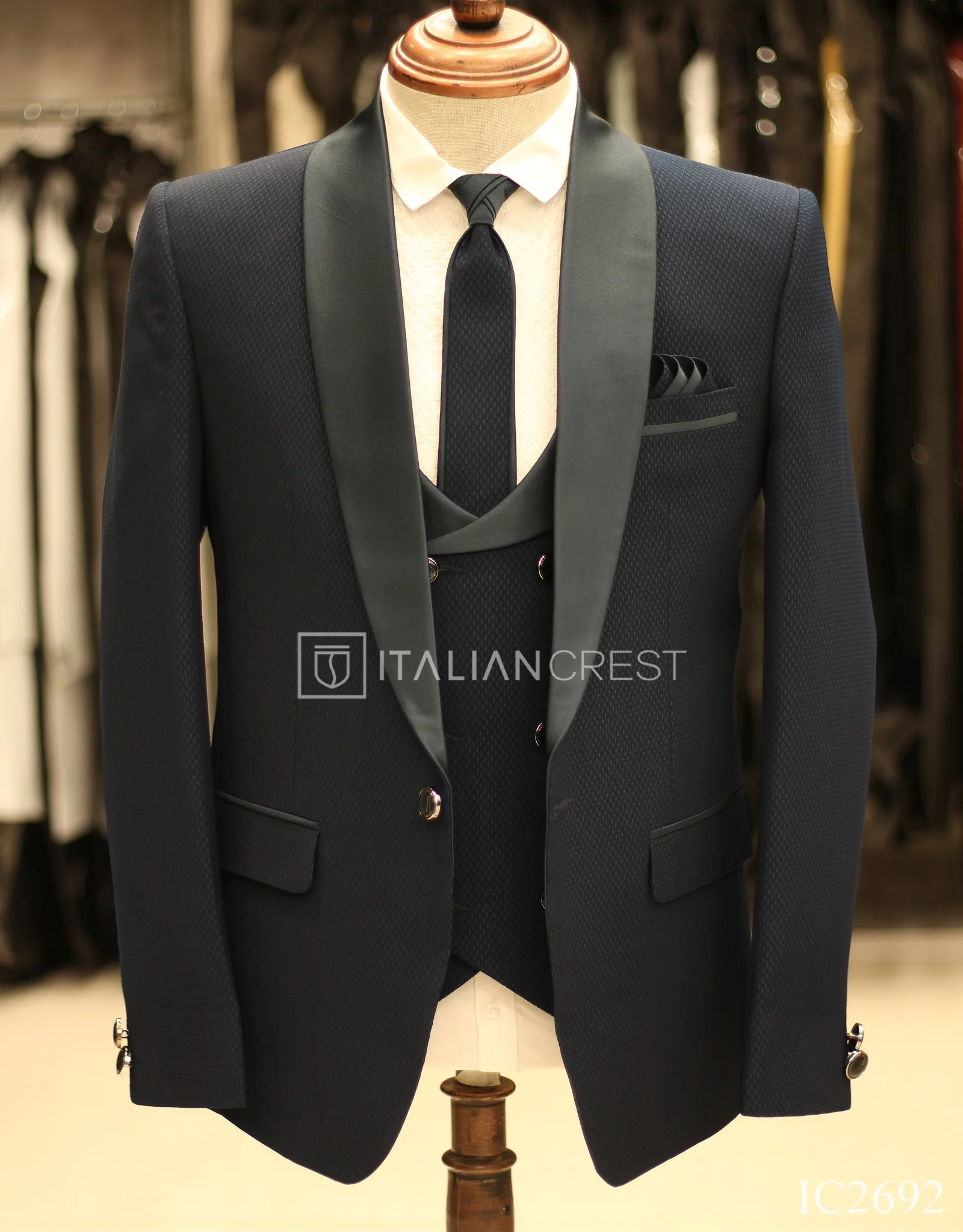 Blue 5pc Wedding Suit - Image 3