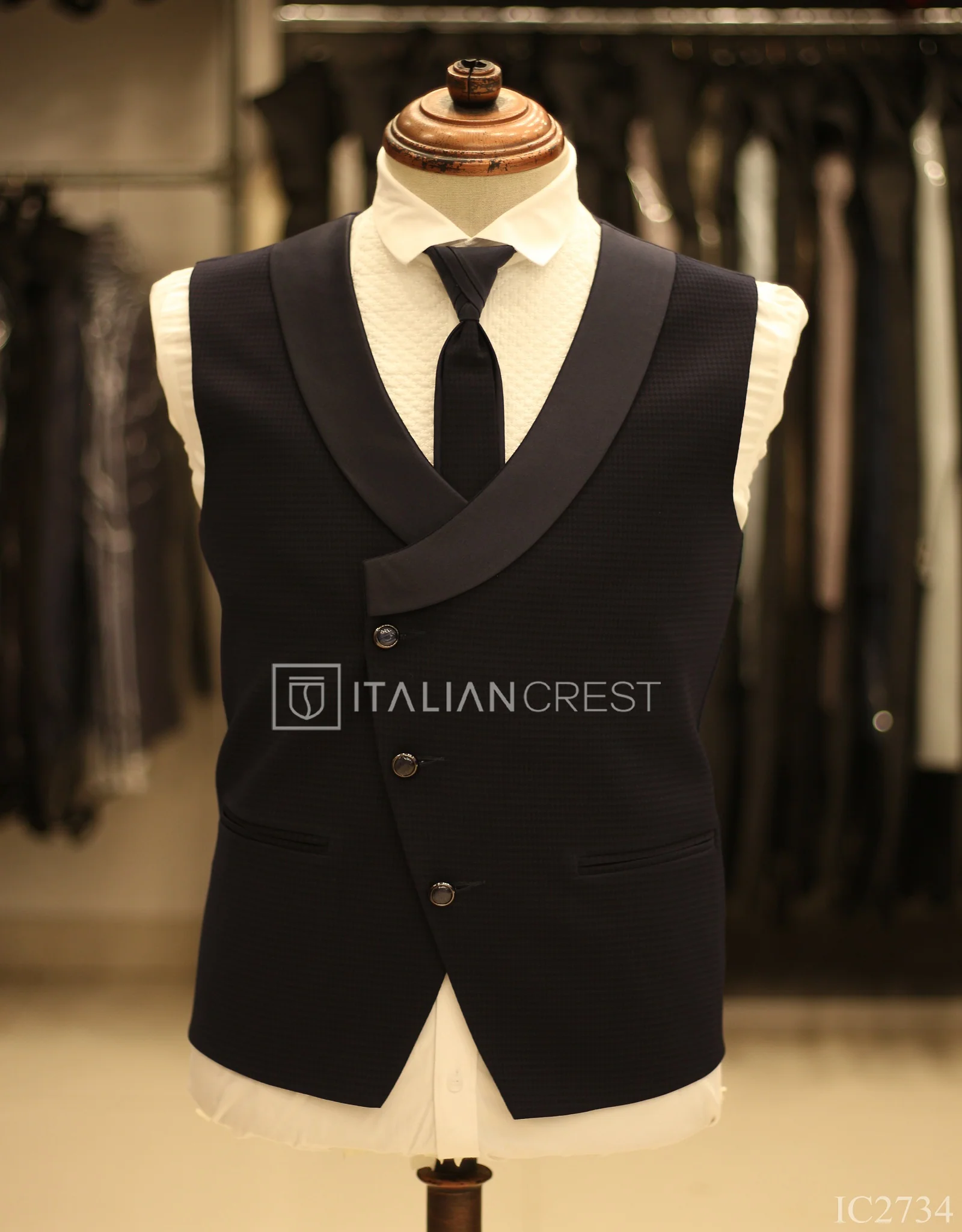 Navy Blue 5pc Wedding Suit - Image 2