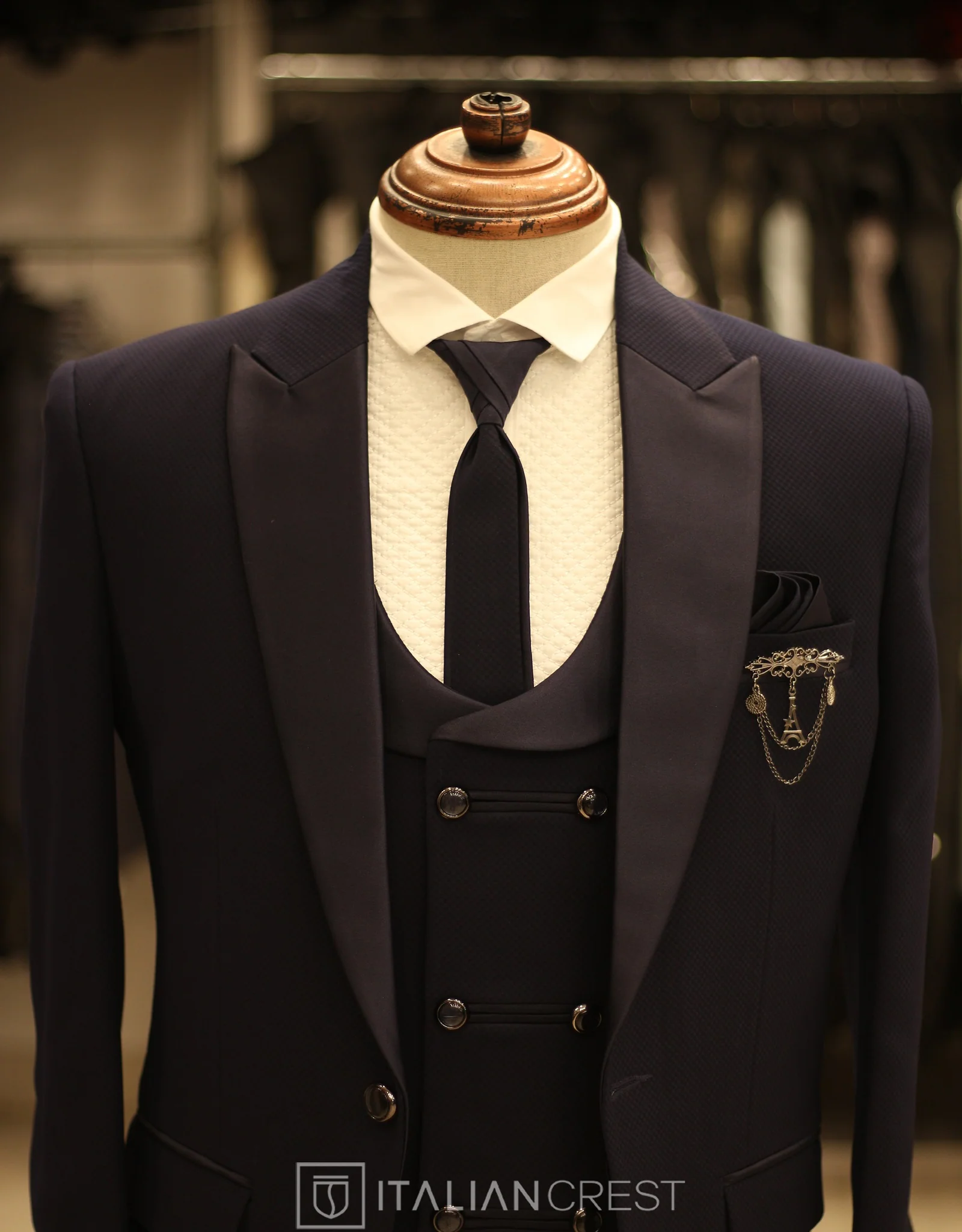 Blue 5pc Wedding Suit - Image 4