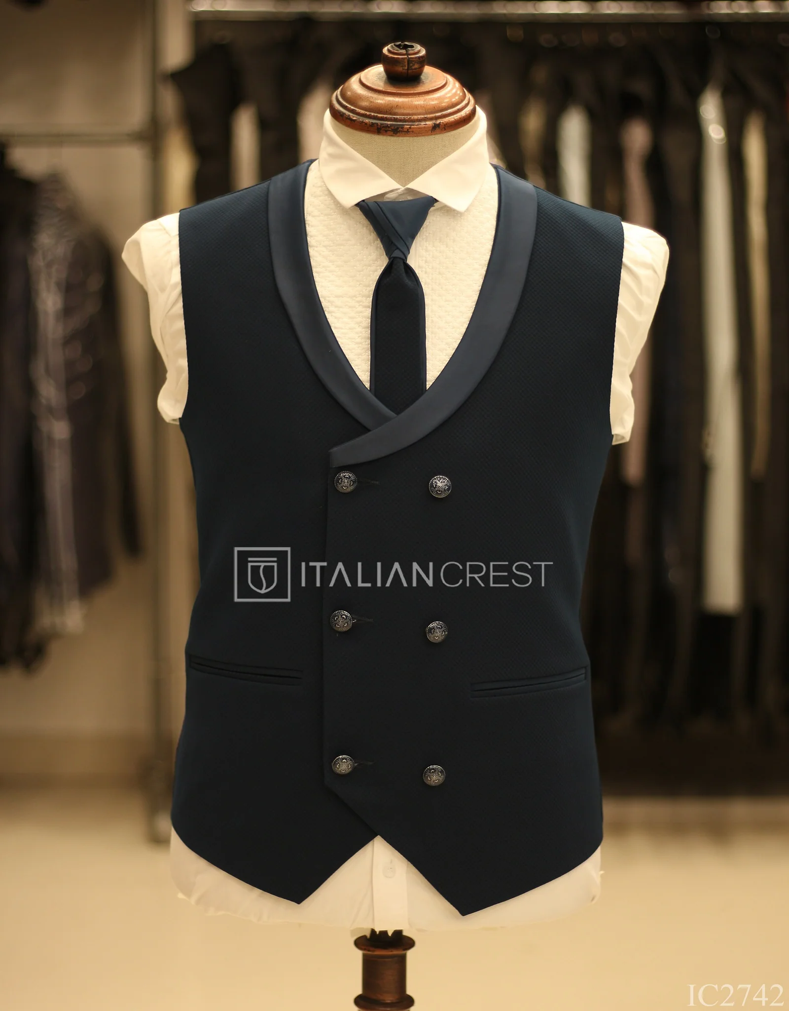 Blue 5pc Wedding Suit - Image 2