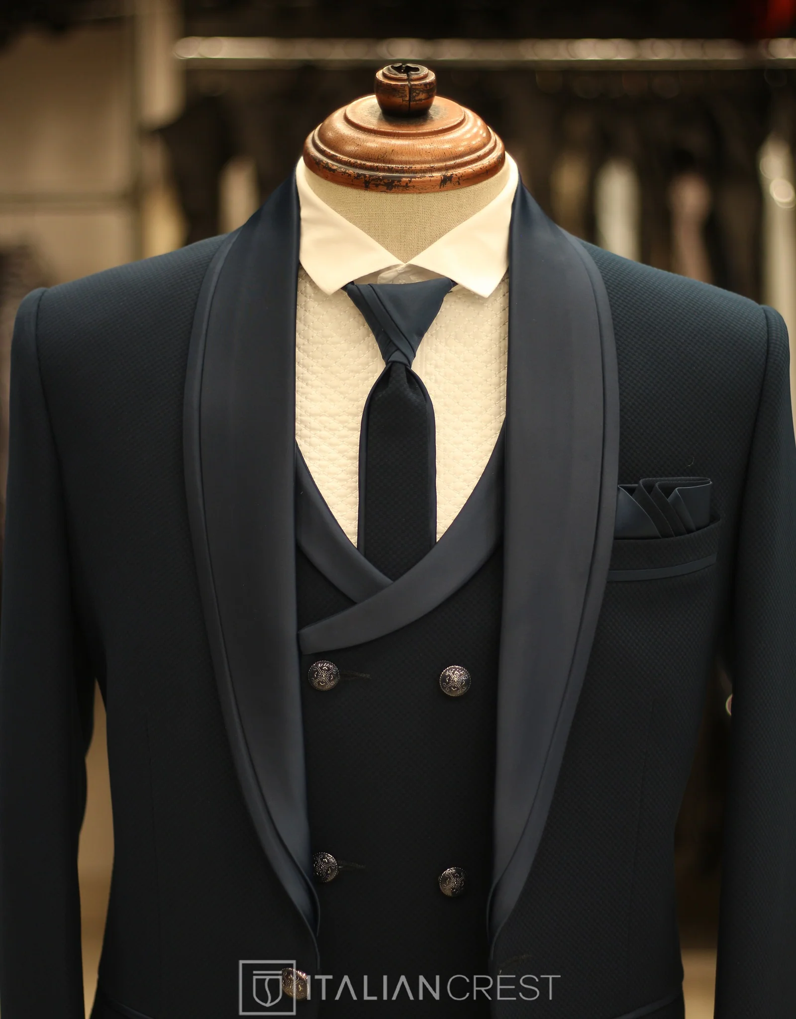 Blue 5pc Wedding Suit - Image 4