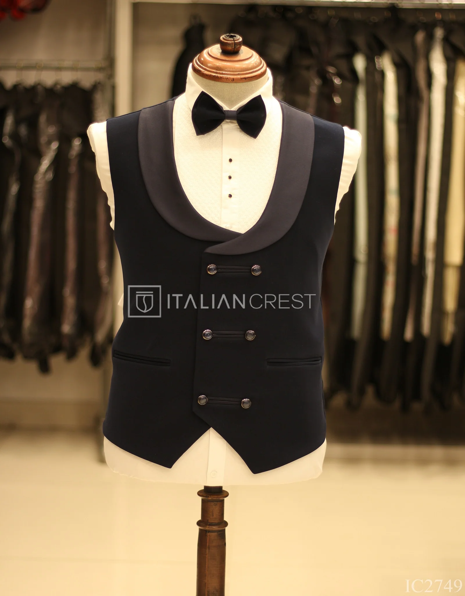 Navy Blue 5pc Wedding Suit - Image 2