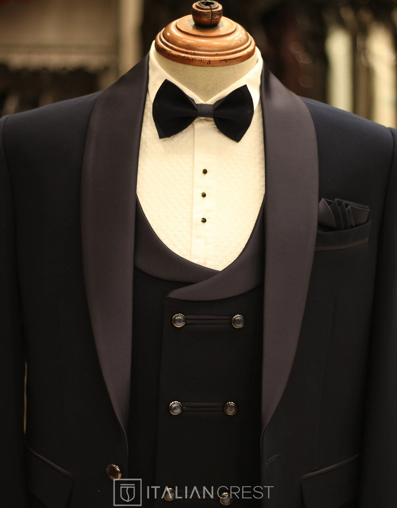 Navy Blue 5pc Wedding Suit - Image 4